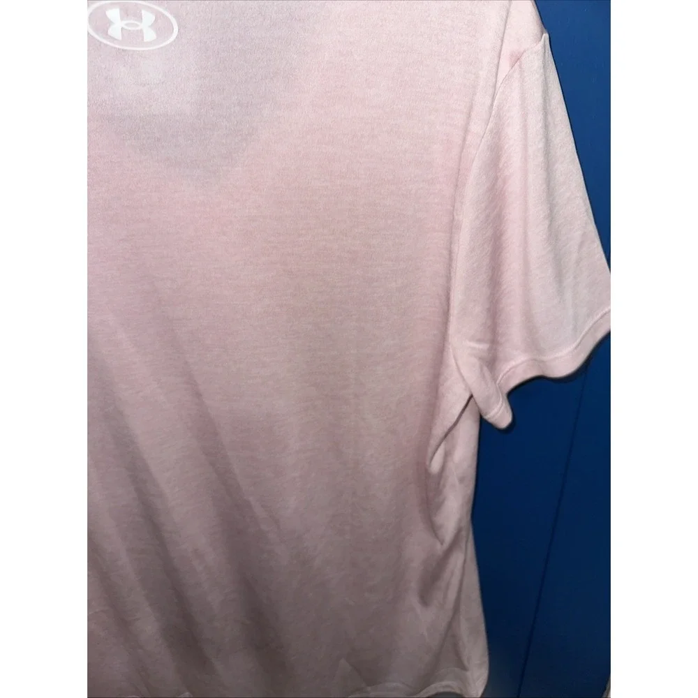 Under Armour Women Tech V-neck Loose Short Sleeve T-shirt Moisture Wicking Pink - Picture 10 of 12